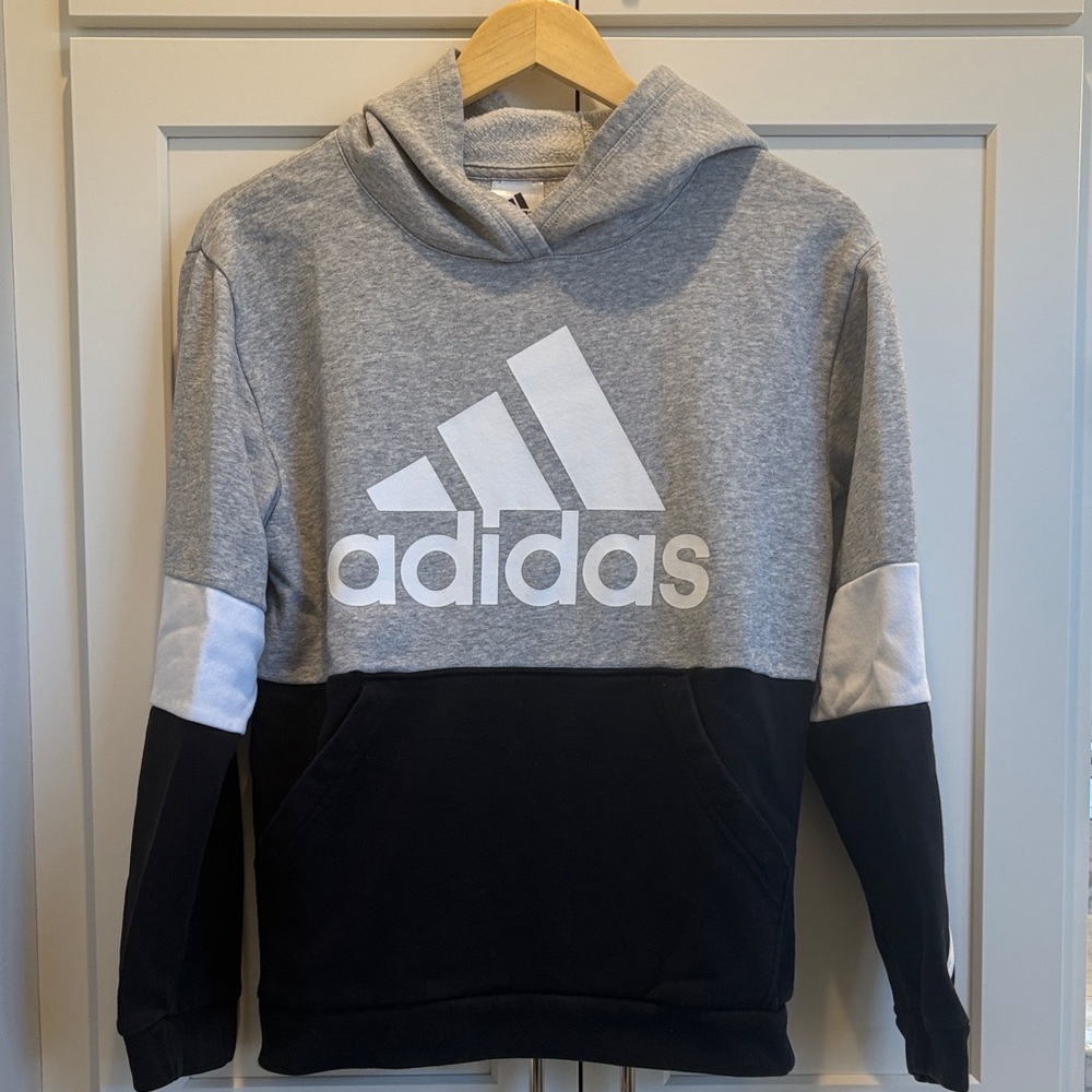 Back to School! Adidas Kids Two-Tone Gray and Black Hoodie